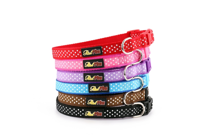 Pink Polka Dot Dog Collar and Matching Lead Set Puppy and Etsy UK