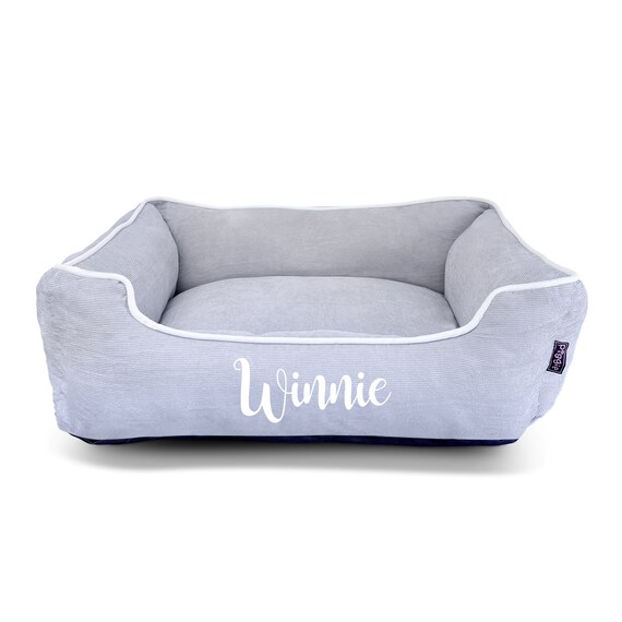 Personalised Dog Bed GREY Corduroy LUXURY Dog Bed Machine Washable Small to Medium Sized Dogs Dog Mattress Dog Gift Etsy