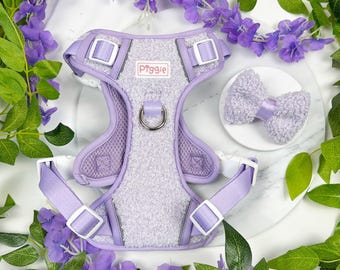 Lilac Dog Harness: Teddy Fleece Dog or Puppy Harness, XS - XL, with Optional Matching Accessories