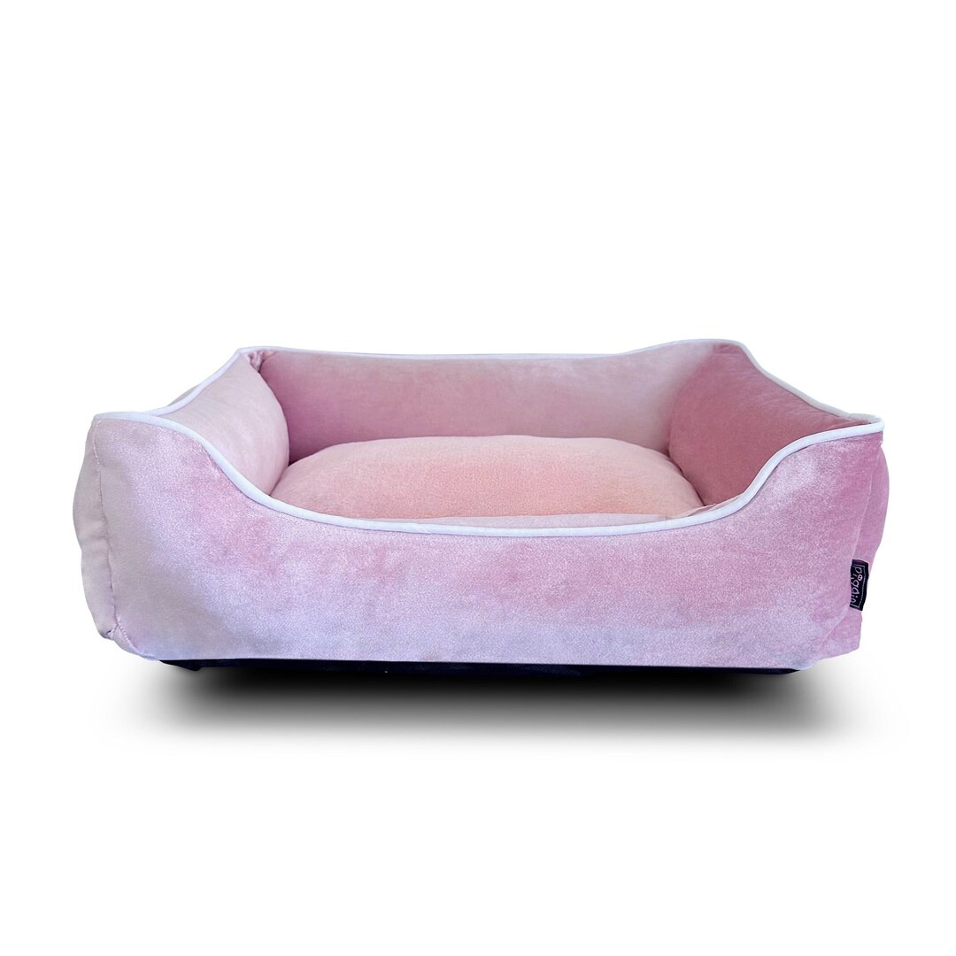 LUXE Pink VELVET Luxury Dog Bed, Machine Washable, Pet Bed, Dog Gift