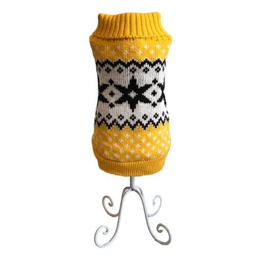 Yellow Snowflake Dog Sweater - Patterned Dog Jumper - XS to XXL - Ric…