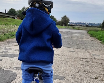 Jeté de marche, combinaison de couleurs au choix, sweat à capuche de promenade avec doublure à capuche, sweat à capuche de promenade en laine, sweat à capuche d'hiver, combinaison de marche 100 % laine vierge