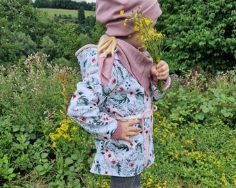 Veste softshell doublée de roses, veste softshell avec fermeture éclair et molleton de coton, veste de pluie, coupe-vent