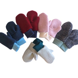 Walk gloves, boiled wool gloves with cord, wool gloves