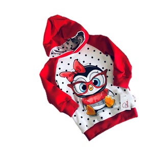 Sweater Hoodie Hoodedhoodie Owl Gr 80 - 98 red