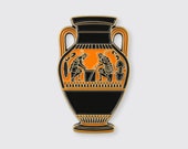 Achilles and Ajax Playing a Board Game Enamel Pin