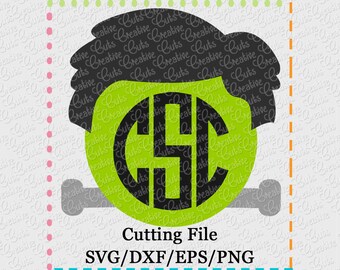 Frankenstein Monogram Cutting File SVG, EPS, DXF, and png for cutting machines Silhouette Cameo Cricut Scan n Cut