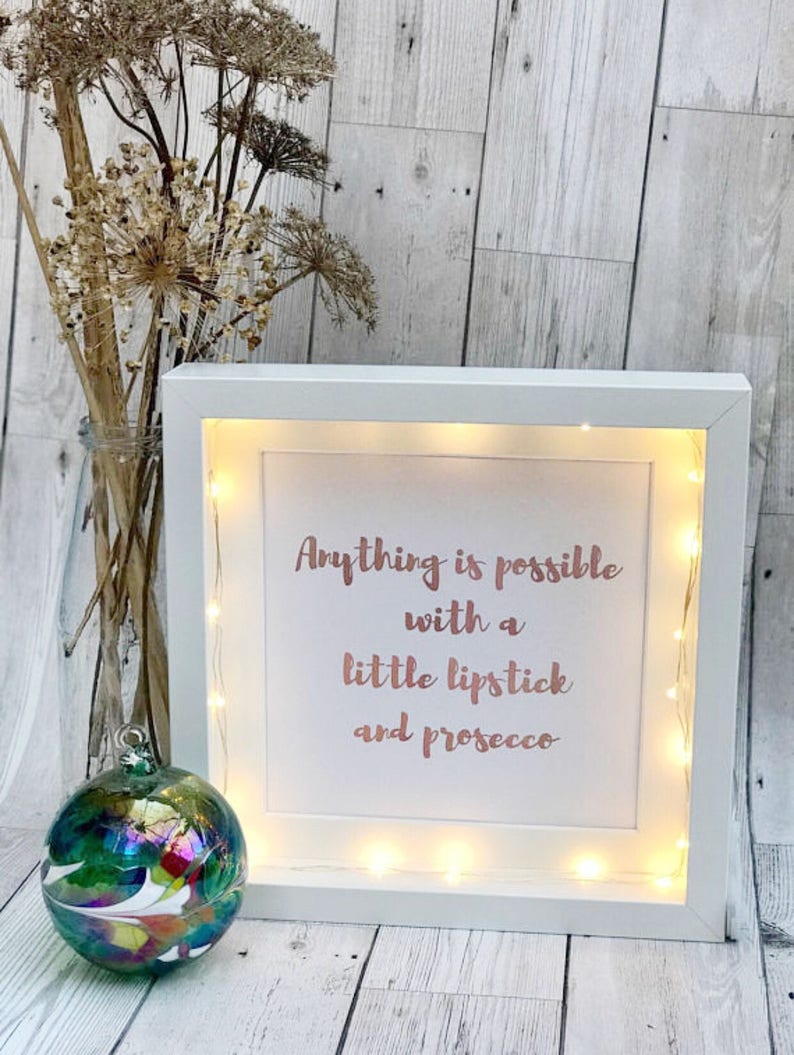 Light Up Box Frame Foil Print E Gifts For Friends Make Image 0