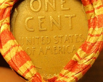 Lincoln Wheat Penny Roll 1909-VDB & UNC. Looking Lincoln Wheat Cents End Coins