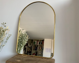 Gold brass mirror "Arche"