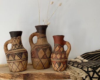 Nero BIANCO STAMPA MESSICANA Crackle CERAMICA RUSTICO OLANDESE VASO FIORIERA Copertura
