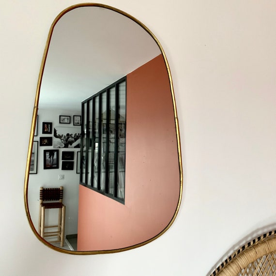 Irregular golden brass mirror, irregular mirror