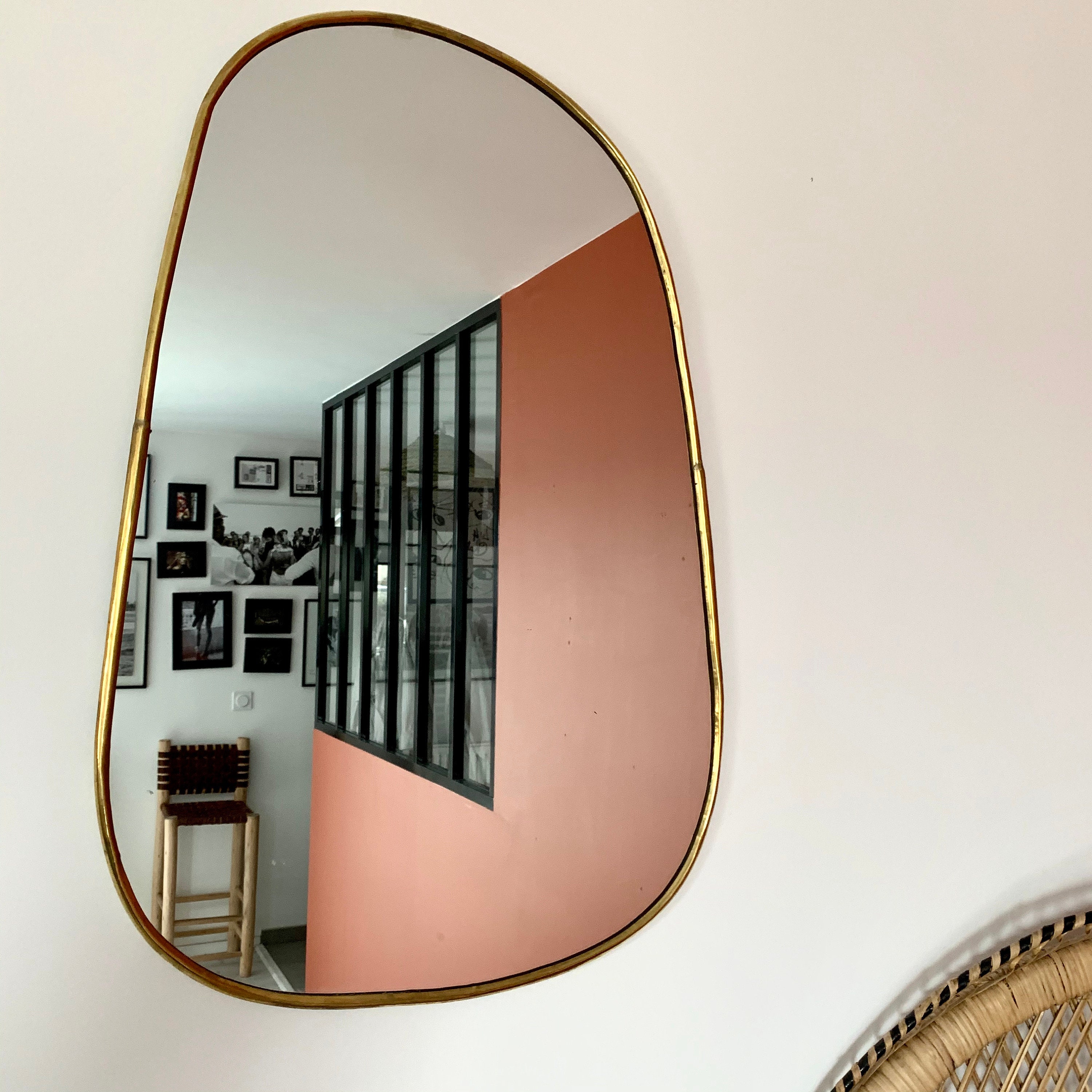 Irregular Golden Brass Mirror 