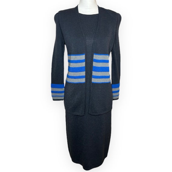 St John Gray with Blue Striped Accents 2-Piece Dr… - image 2
