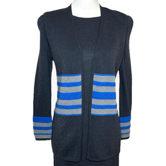 St John Gray with Blue Striped Accents 2-Piece Dr… - image 3