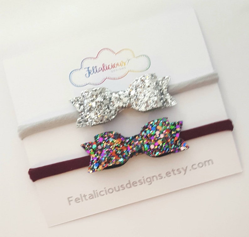 A set of glitter headbands