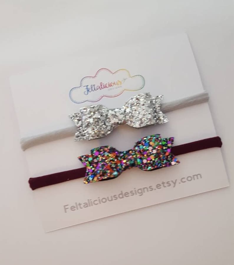 A set of glitter headbands