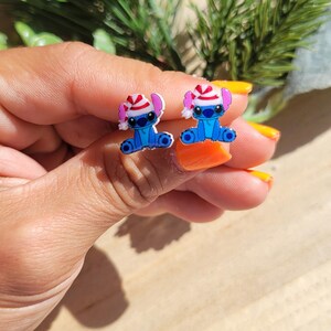 Stitch inspired stud earrings, disney jewelry, disney accessories, Disney earrings, Disney necklace image 4