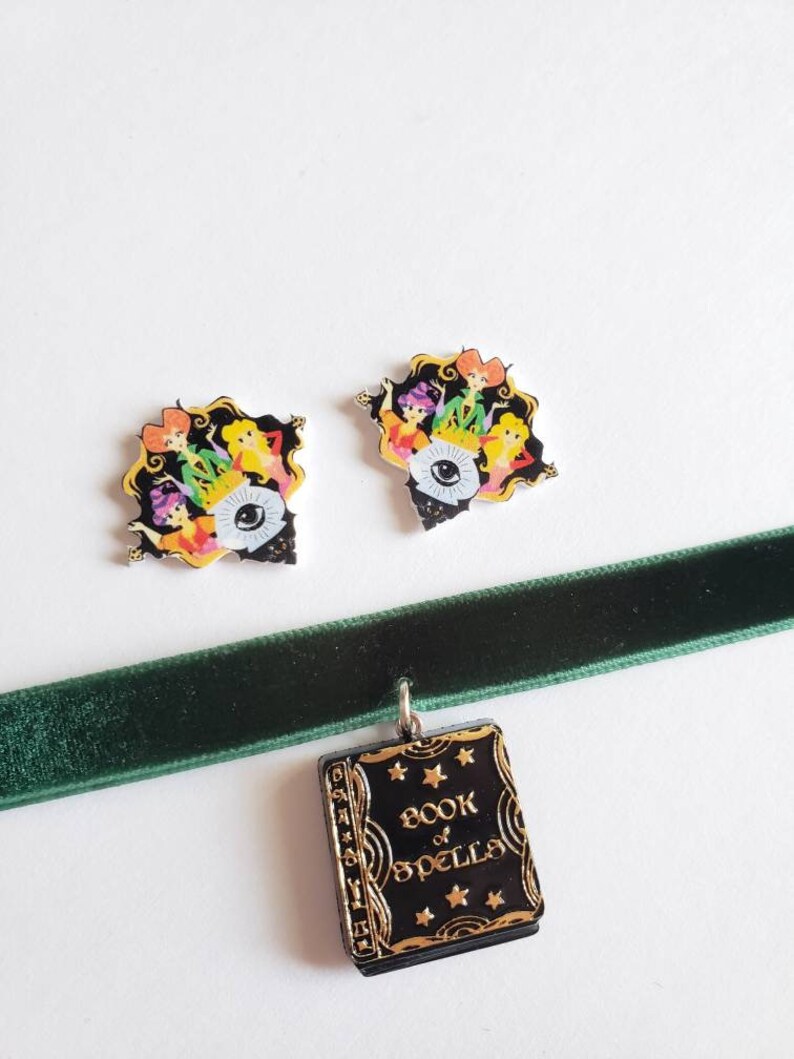 Sanderson Sisters Studs Earrings Choker Disney Necklace Etsy