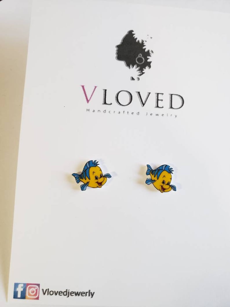 Flounder & Sebastian Inspired Earrings Disney Jewelry Disney Etsy