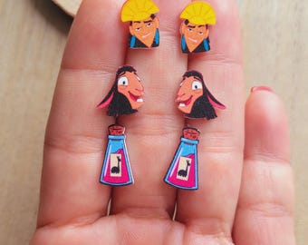 Emperor Llama Potion inspired studs earrings, disney necklace, disney choker, disney jewelry, Disney princess