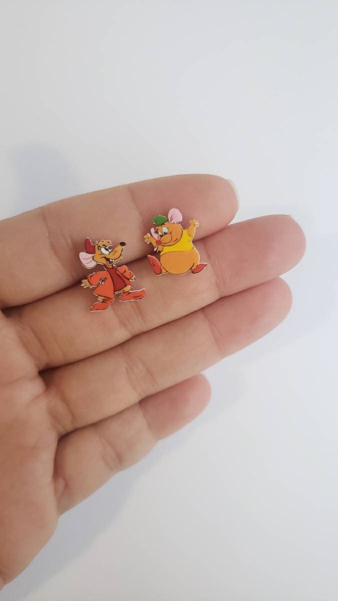 Cinderella Character Earrings - Jaq And Gus Gus Mouse Inspired Jewelry For Movie Lovers
