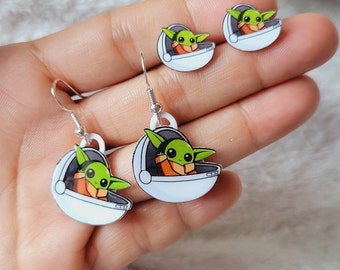 Alien baby Dangle or stud earrings