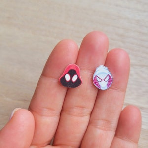 Miles Morales & Gwen inspired earrings, disney jewelry, Disney earrings, Disney necklace, Disney accessories, toy story, cosplay