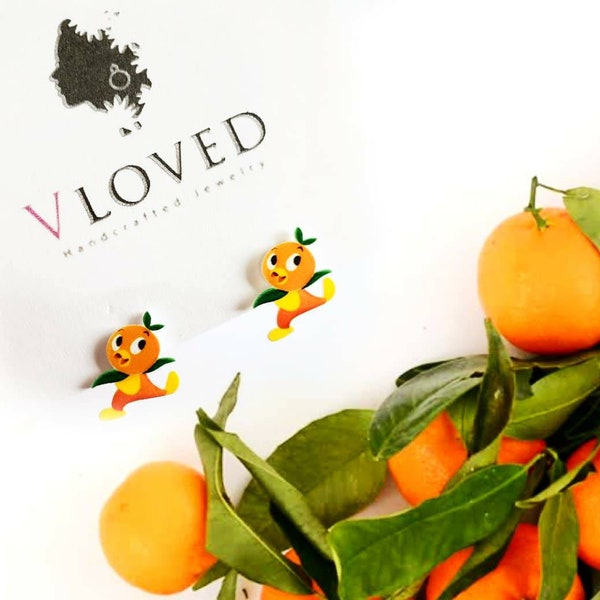 Orange Bird 3D inspired studs earrings, disney necklace, disney choker, disney jewelry, Disney princess