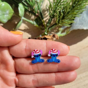 Stitch inspired stud earrings, disney jewelry, disney accessories, Disney earrings, Disney necklace image 7