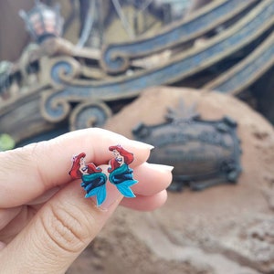 Mermaid stud earrings, inspired earrings, disney necklace, disney jewelry, disney accessories, little mermaid, ariel