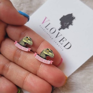 Clever girl Jurassic movie inspired stud earrings, inspired earrings, disney jewelry,disney necklace, disney earrings, cosplay
