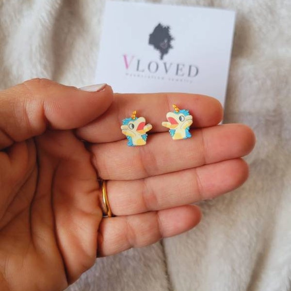 Puppet Unicorn cartoon inspired studs earrings, disney necklace, disney choker, disney jewelry, Disney princess