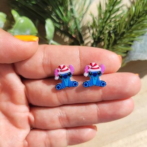 Stitch inspired stud earrings, disney jewelry, disney accessories, Disney earrings, Disney necklace image 8