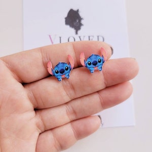 Stitch inspired stud earrings, disney jewelry, disney accessories, Disney earrings, Disney necklace image 3