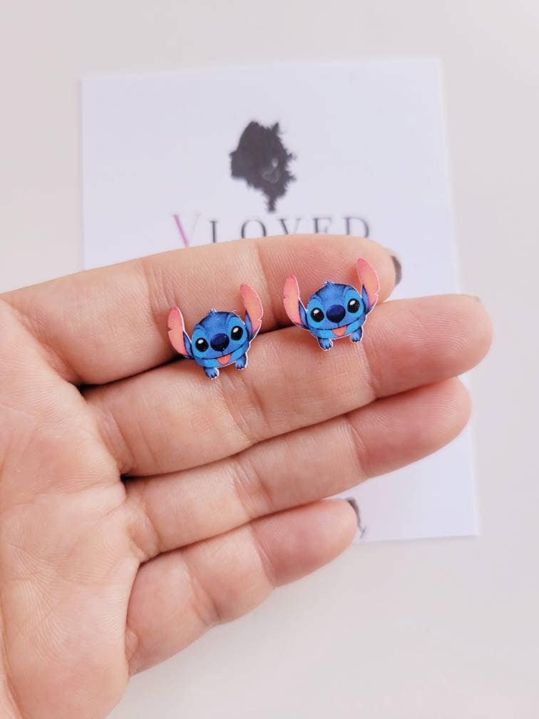 Stitch Inspired Stud Earrings Disney Jewelry Disney Etsy