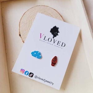 Andy&#39;s room stud earrings, inspired earrings, disney jewelry,disney necklace, disney earrings, cosplay