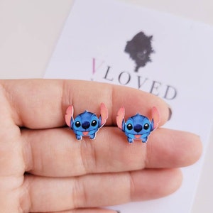 Stitch inspired stud earrings, disney jewelry, disney accessories, Disney earrings, Disney necklace