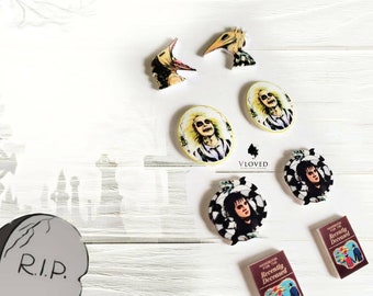 Beetlejuice inspired studs earrings choker, disney necklace, disney choker, disney jewelry, witch, witches, hocus-pocus, halloween, cosplay