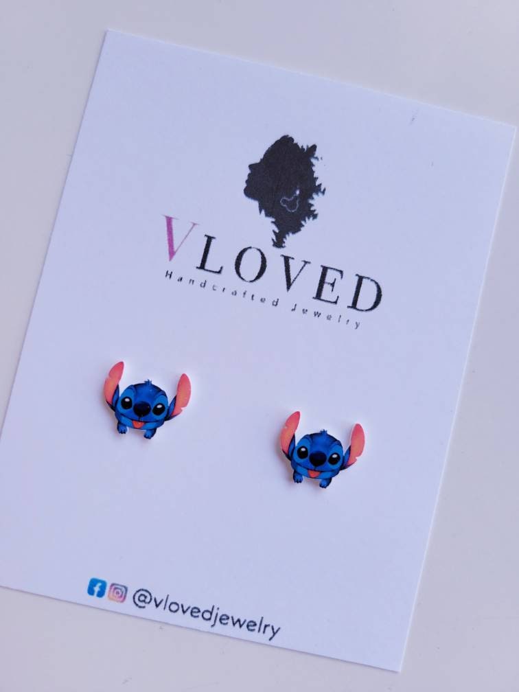 Stitch Inspired Stud Earrings, Disney Jewelry, Disney Accessories, Disney  Earrings, Disney Necklace 