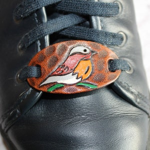 Leather Boot Charm, Shoe Lace Charm, Shoe Lace Accessories, Hand Tooled Leather Boot Tag