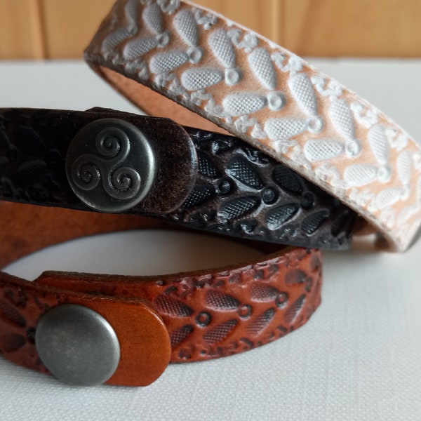 Leather Cuff, Hand Tooled Leather Cuff, Womens Cuff, Men's Cuff, Custom Bracelet, Friendship Bracelet