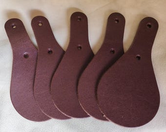 Leather Key Fob Blank, Dark Brown Round Genuine Leather Keychain Blank for Tooling