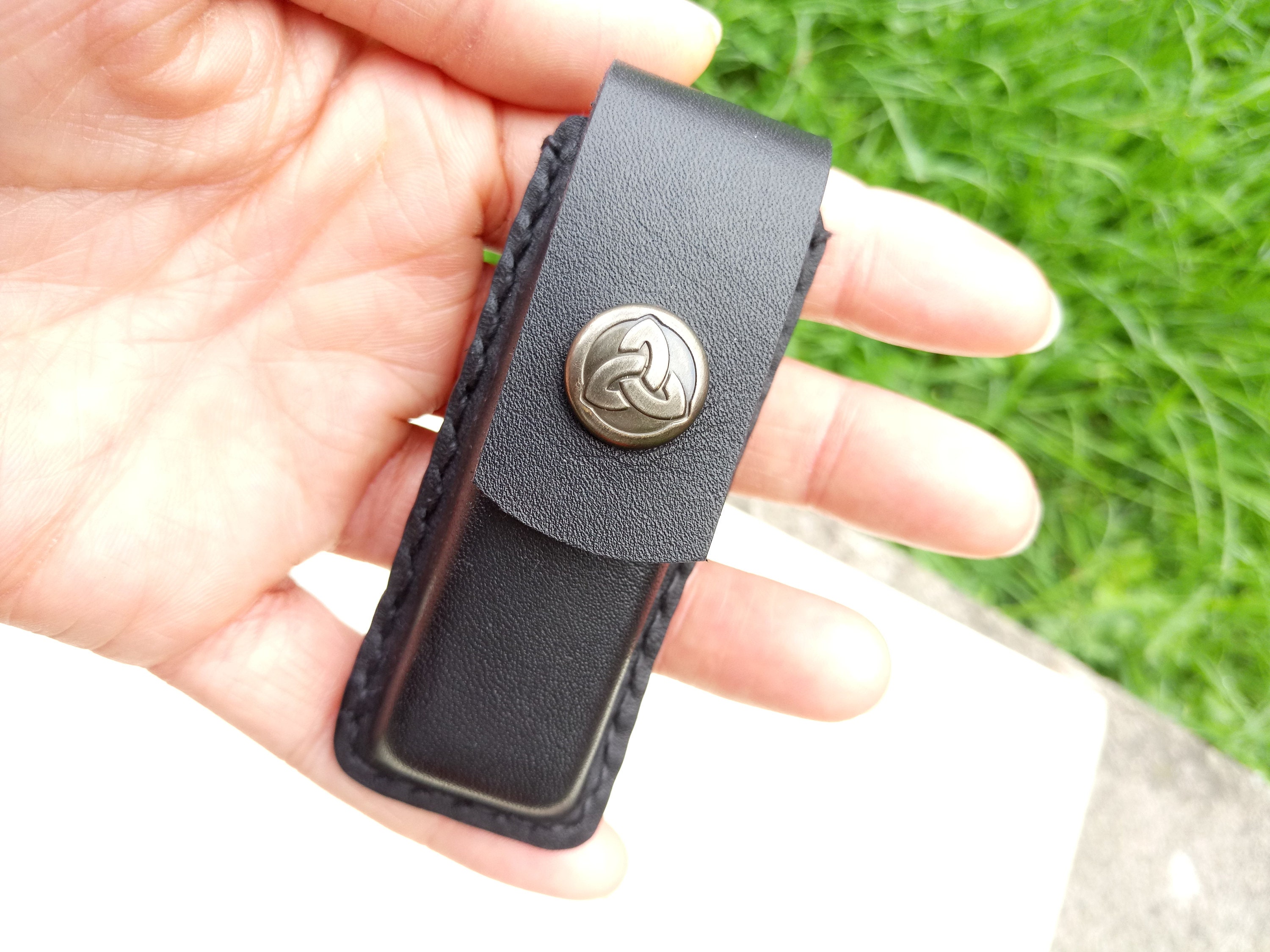 Handmade Real Leather Ledger Nano X Wallet Belt Case in Black With Snap  Fastener Button. 