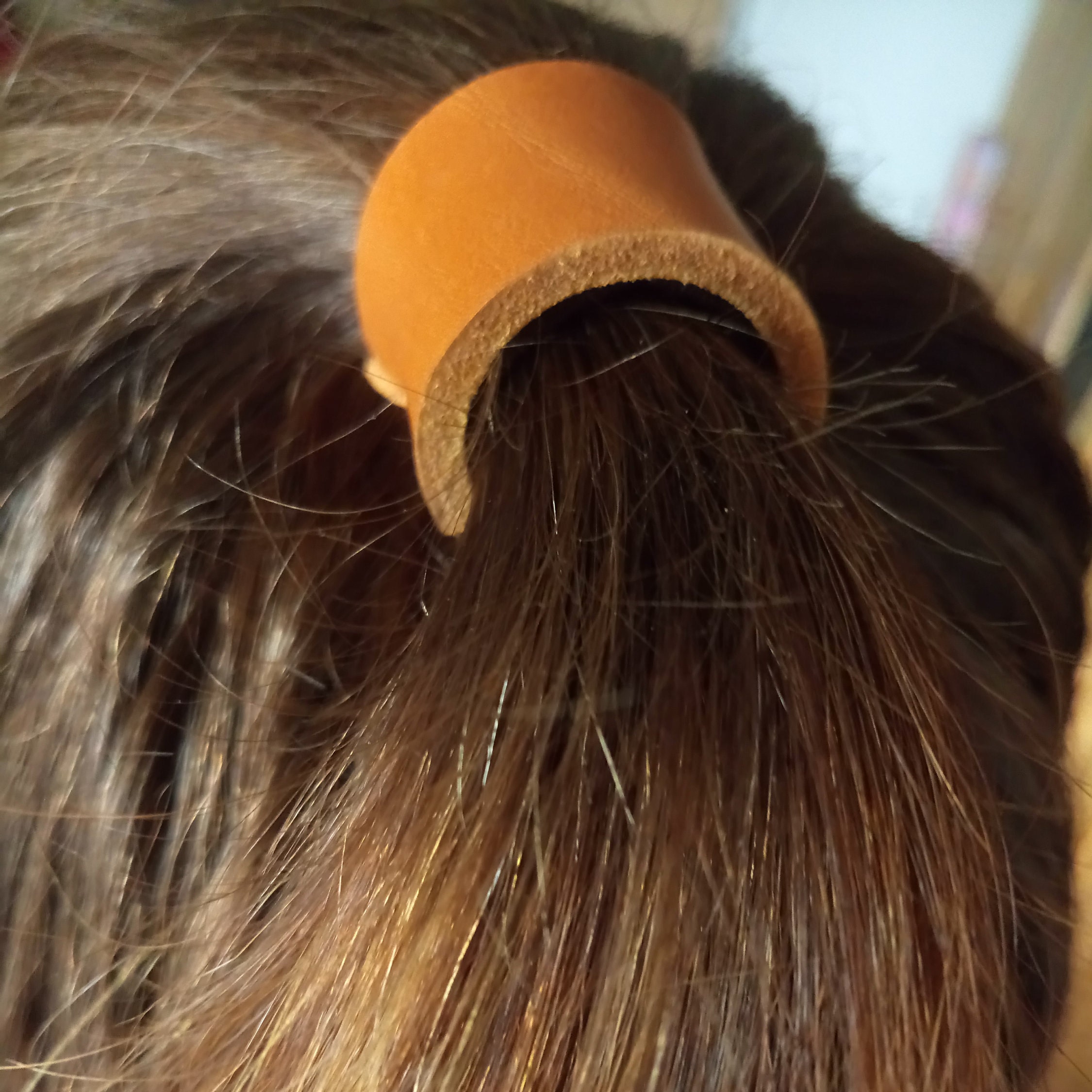 Leather Hair Tie Leather Hair Cuff Ponytail Holder Ponytail Etsy