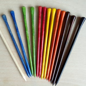 Wooden Hair Stick, Various Size and Colour of Hair Sticks, Turned Wooden Hair Sticks, Long and Slim Hair Pins, Pair of Hair Sticks image 5