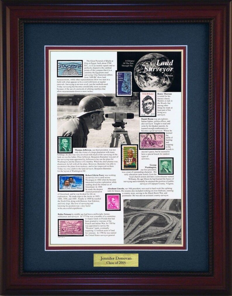 Land Surveyor Personalized Unique Framed Gift - 