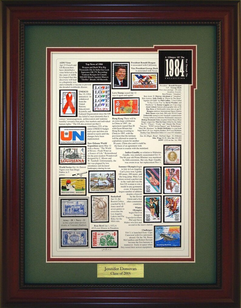 Year 1984 Personalized Unique Framed Gift Etsy
