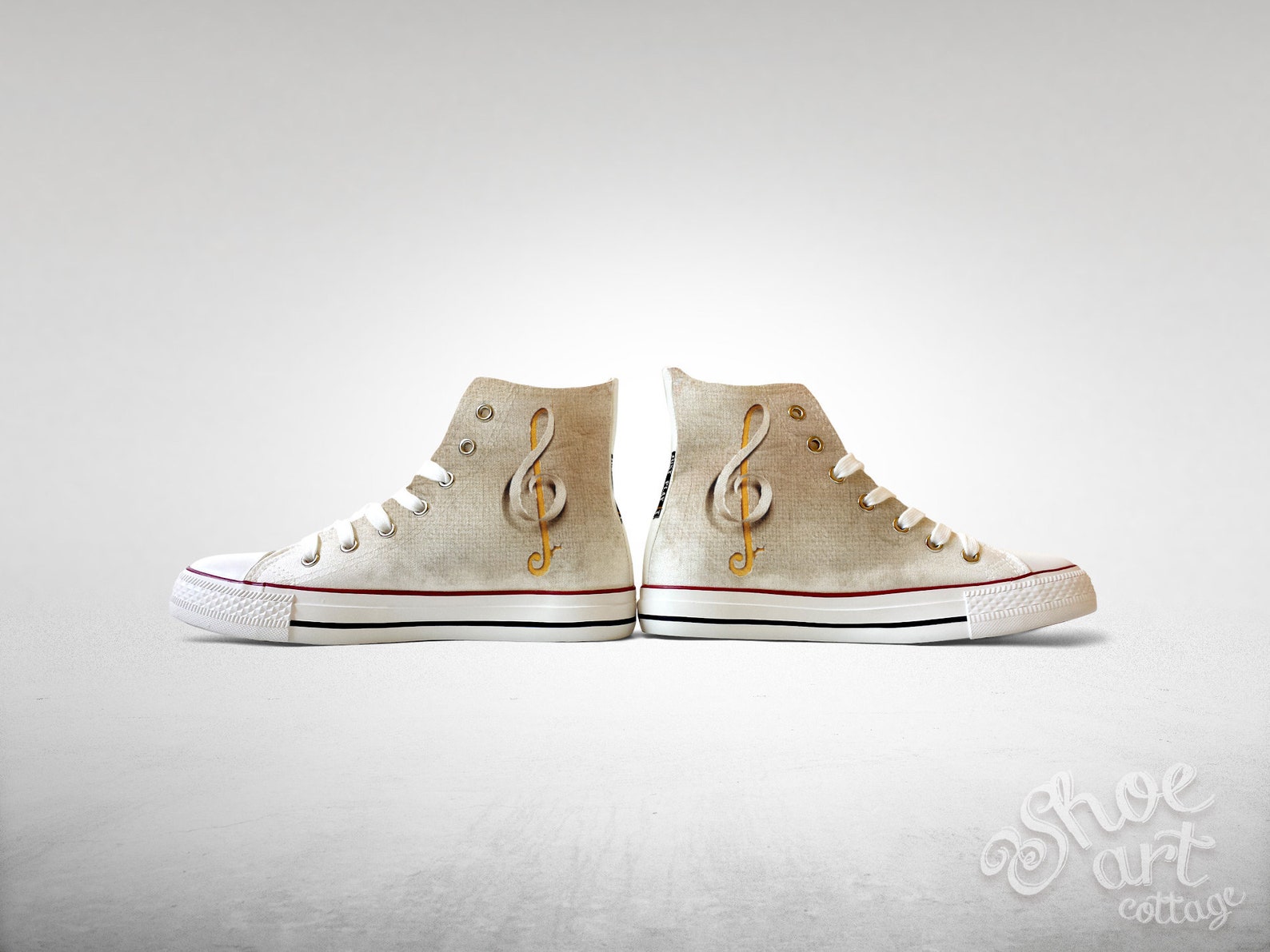 Sheet Music Oboe Treble Clef Custom Made Shoes Etsy