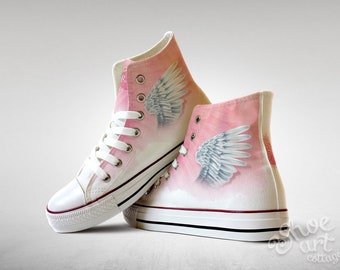 Angel wings shoes, Custom made sneakers (you may order them with your name)